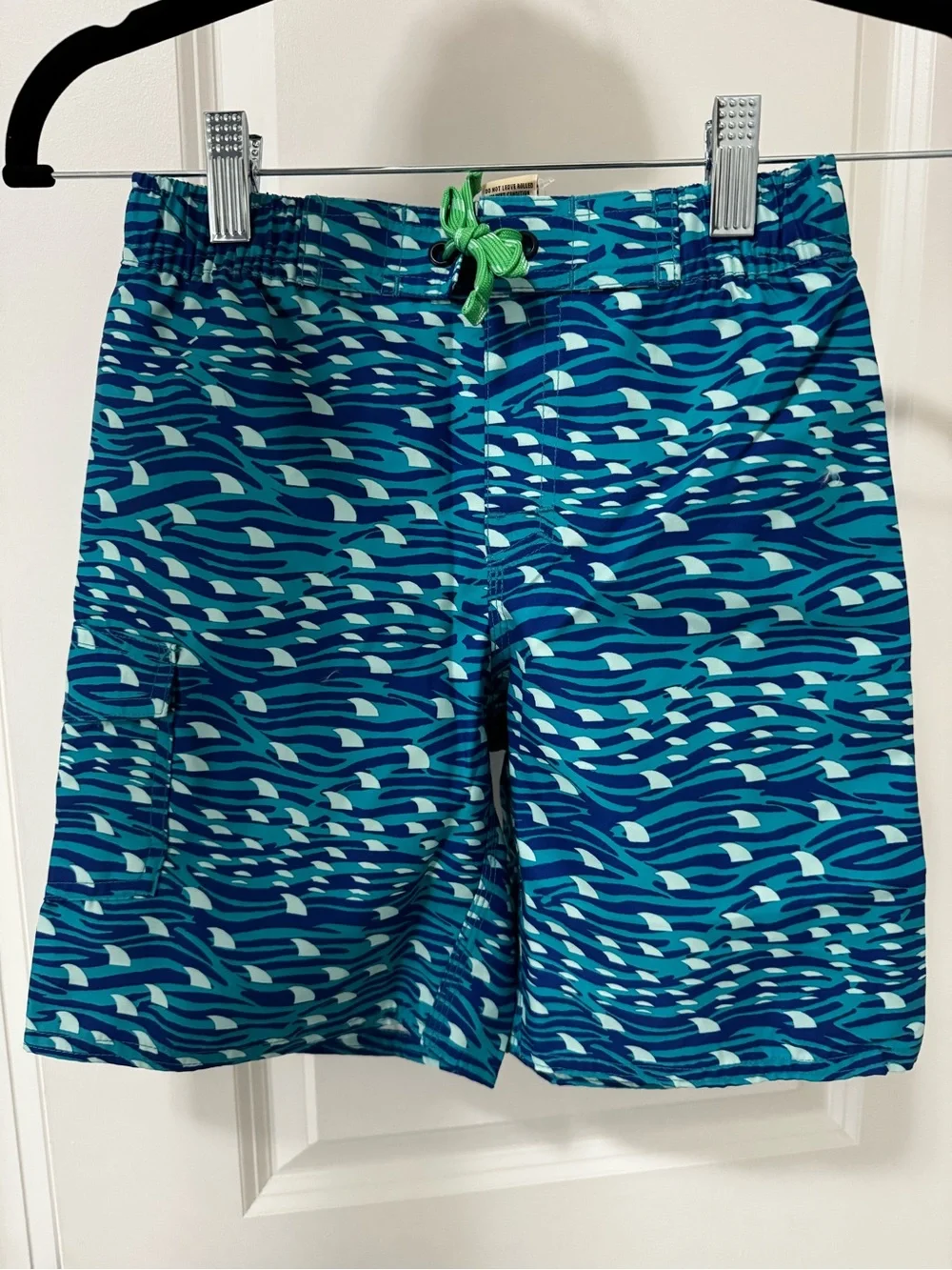 L.L. Bean Boys' Blue & Aqua Wave-Print Swim Trunks
